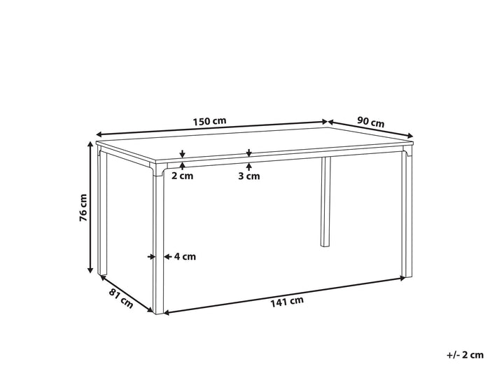 Casmin Dining Table 150 x 90 cm Black with Light Wood