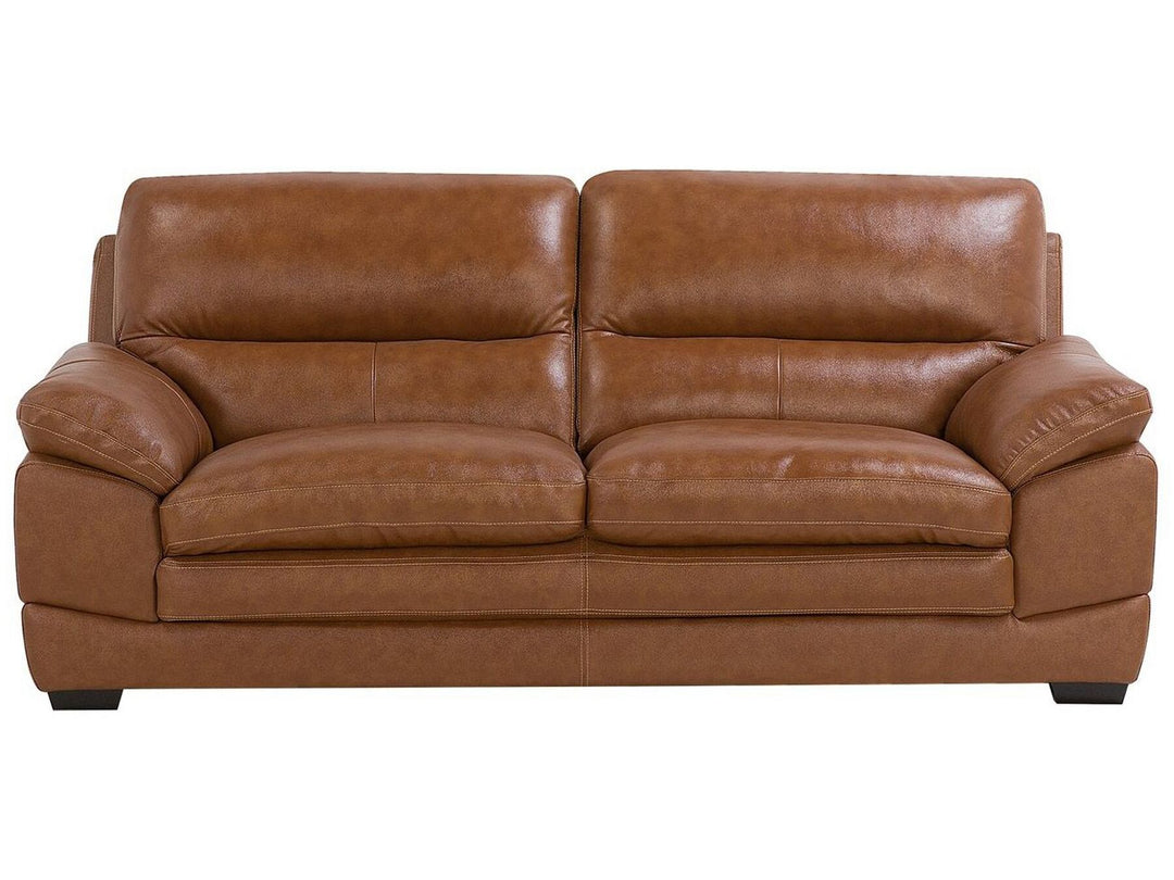 Horten 3 Seater Leather Sofa Golden Brown