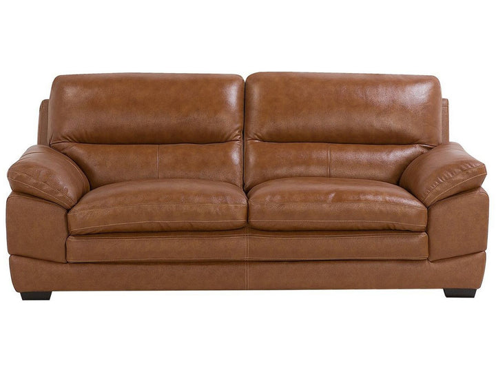 Horten 3 Seater Leather Sofa Golden Brown