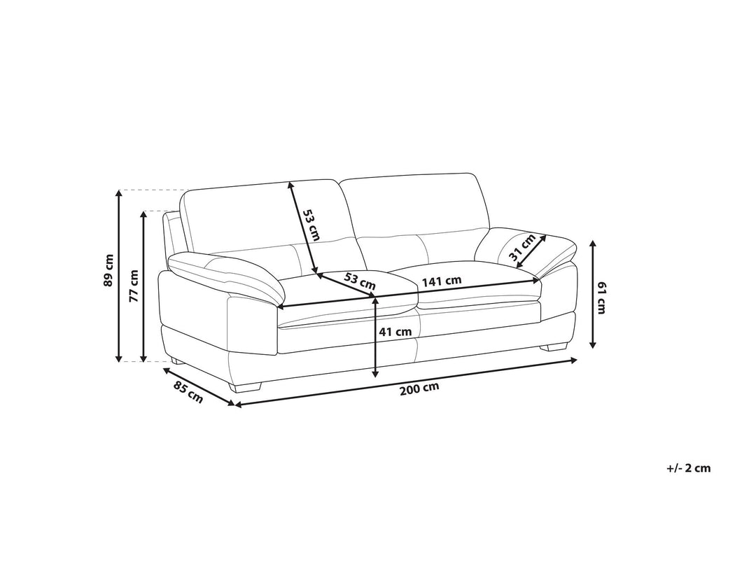 Horten 3 Seater Leather Sofa Golden Brown