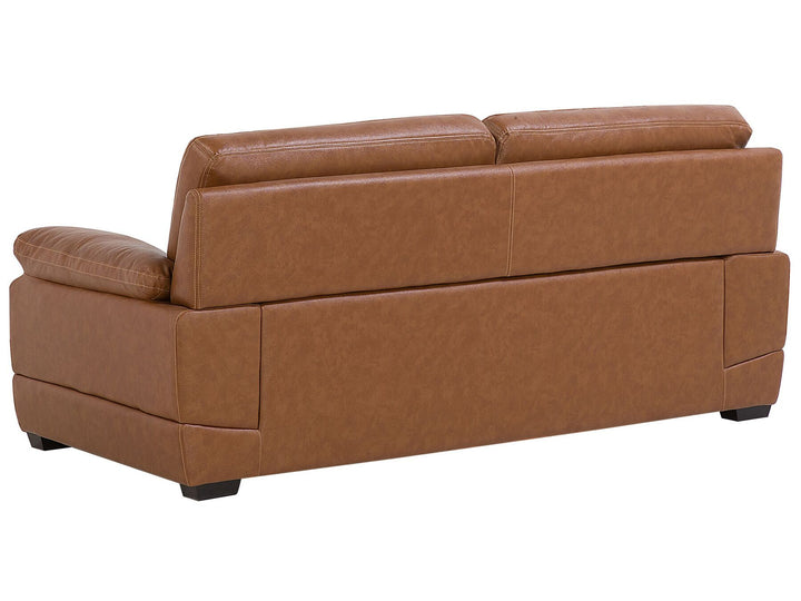 Horten 3 Seater Leather Sofa Golden Brown