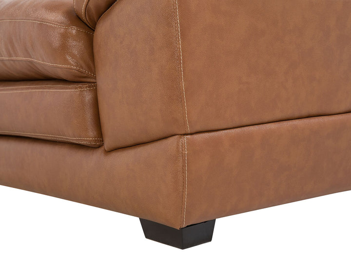 Horten 3 Seater Leather Sofa Golden Brown