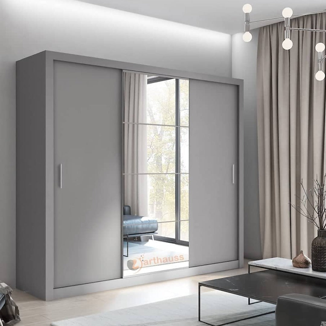 Idea 01 Sliding Door Wardrobe Sleek White Wood Storage Solution