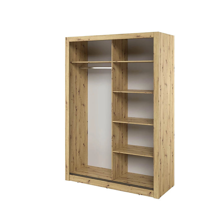 Charming Oak Artisan Lux 18 Sliding Door Wardrobe with Mirrored Panels