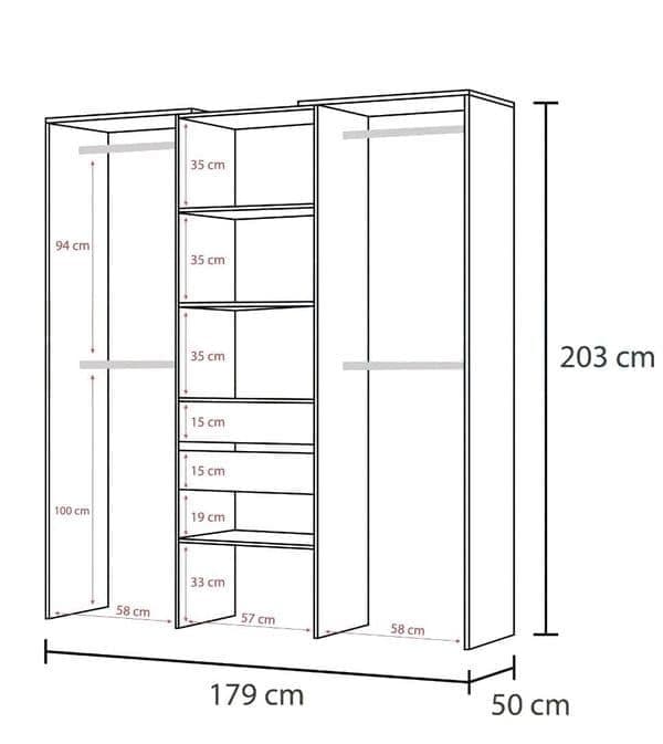 Dravone White Open Wardrobe