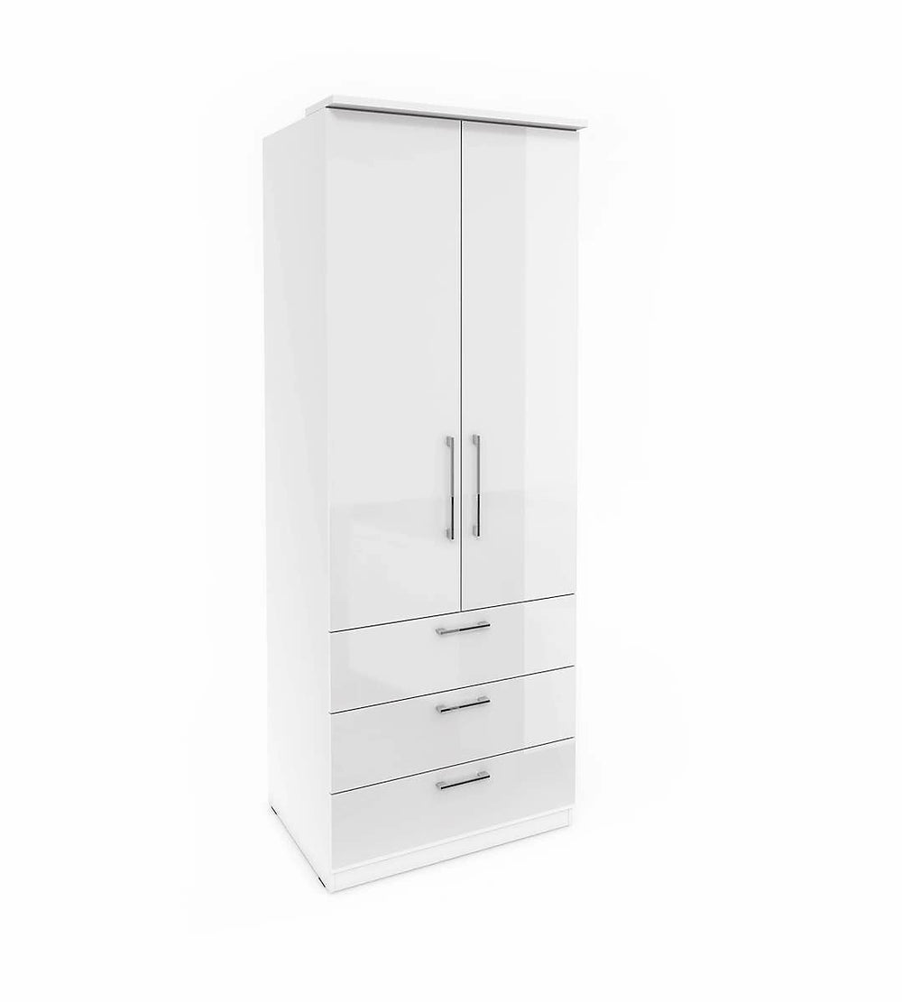 Optima 68 Hinged Wardrobe - Sleek White Gloss for Modern Homes