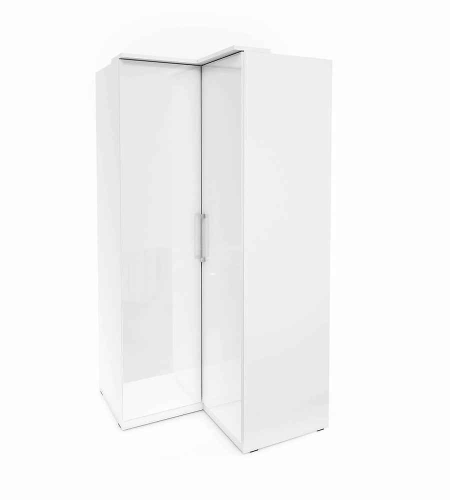 Optima 16 Corner Wardrobe in Sleek White - Spacious & Stylish
