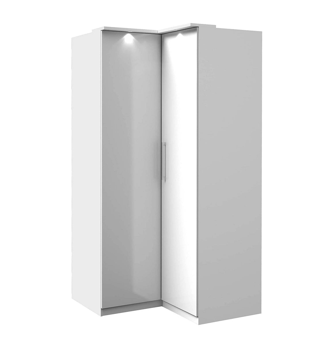 Optima 16 Corner Wardrobe in Sleek White - Spacious & Stylish