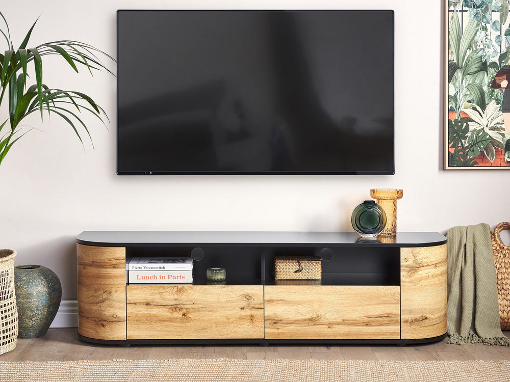 TV Stand JEROME Brown/ Black
