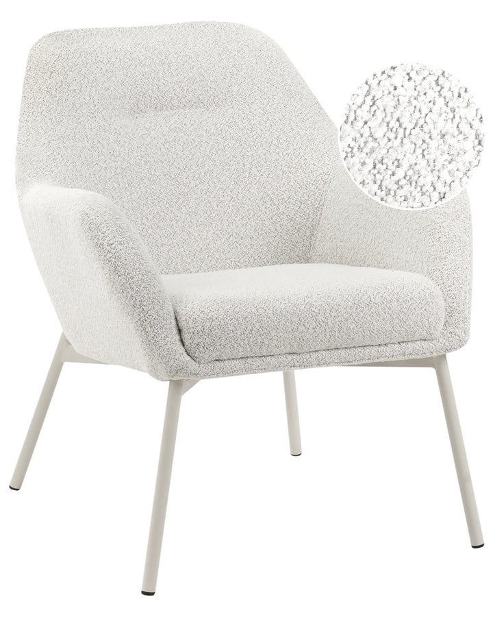 Gray textured armchair with a close-up detail on a white background