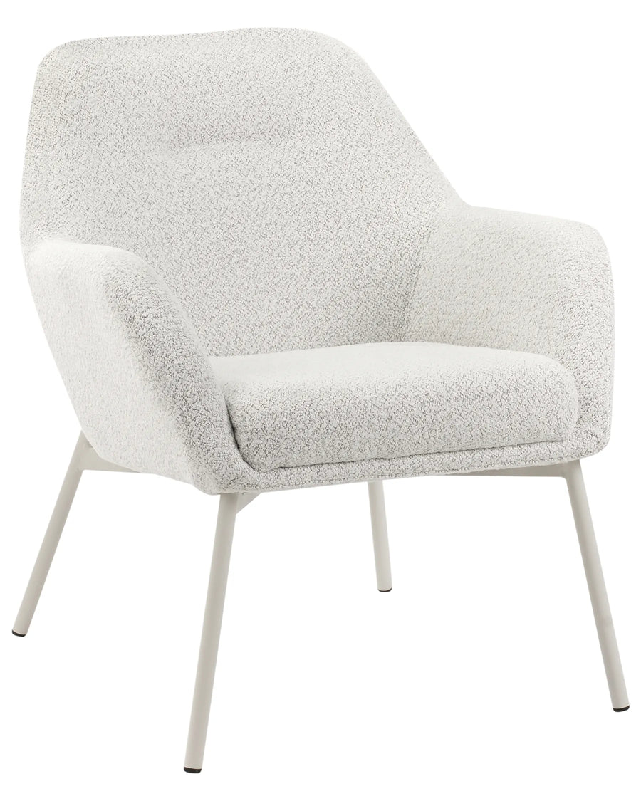 White textured armchair on a white background