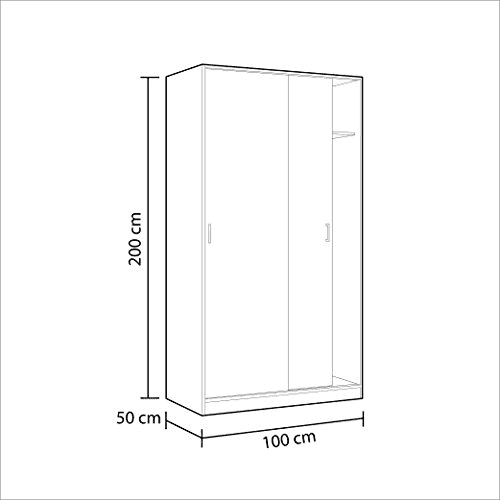 Daucourt Oak Effect Dual Sliding Wardrobe