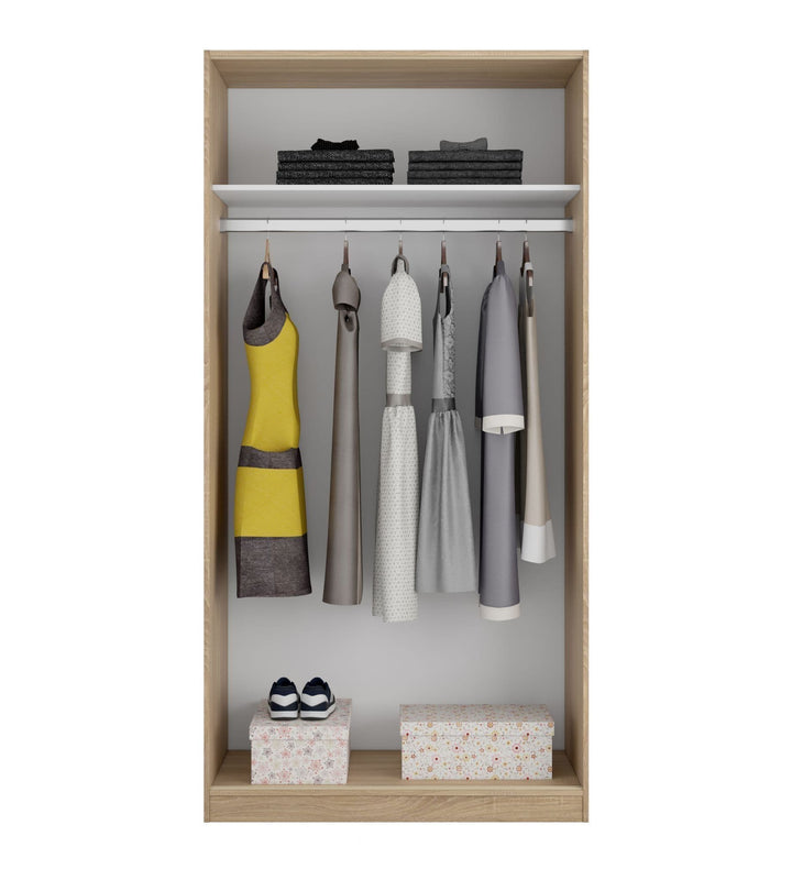 Daucourt Oak Effect Dual Sliding Wardrobe