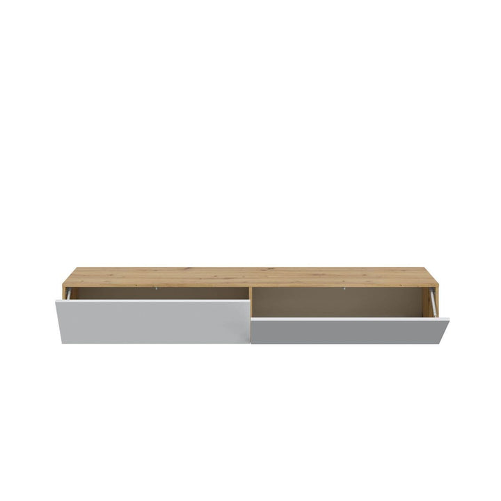 Wooden shelf with white base 