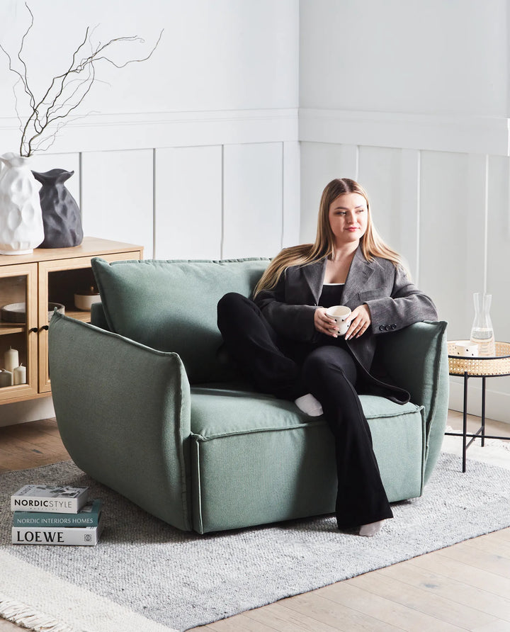 Kunes Armchair Fabric Light Green