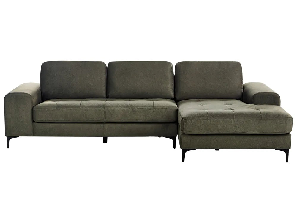 Corner Sofa 4 Seater Fabric Dark Green Left Hand Viola