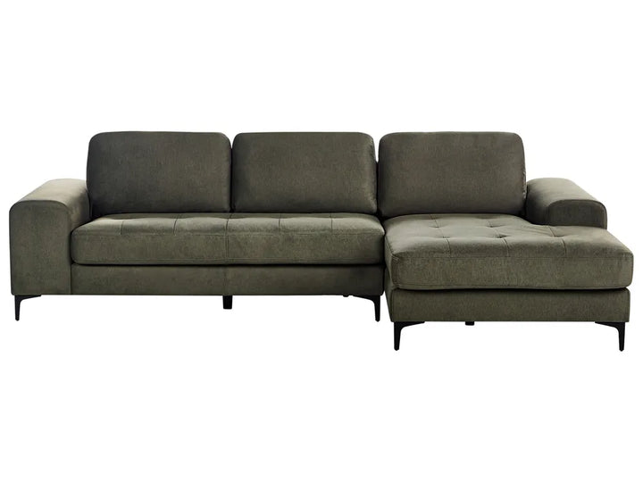 Corner Sofa 4 Seater Fabric Dark Green Left Hand Viola