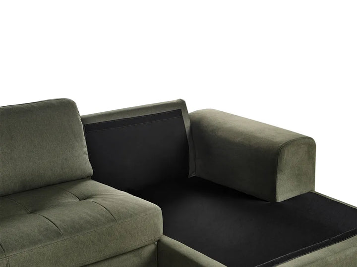 Corner Sofa 4 Seater Fabric Dark Green Left Hand Viola