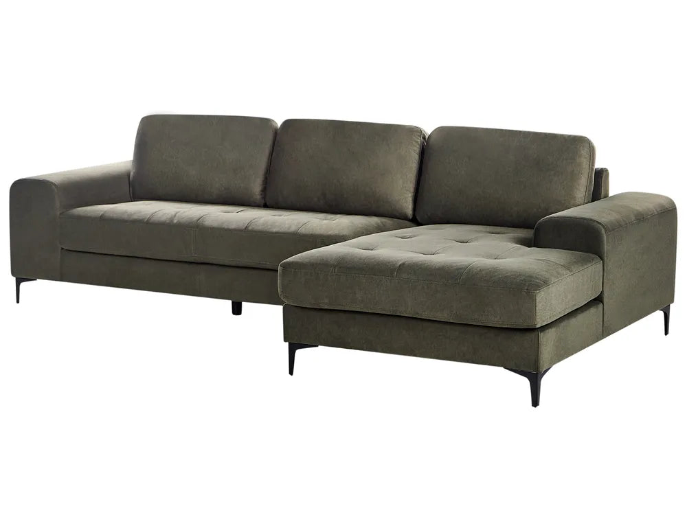 Corner Sofa 4 Seater Fabric Dark Green Left Hand Viola