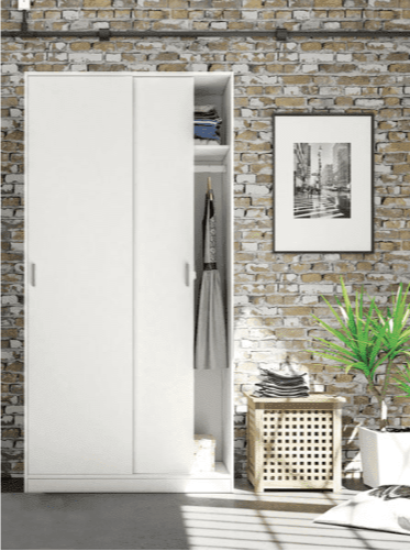 Cascio 2 Door White Sliding Wardrobe