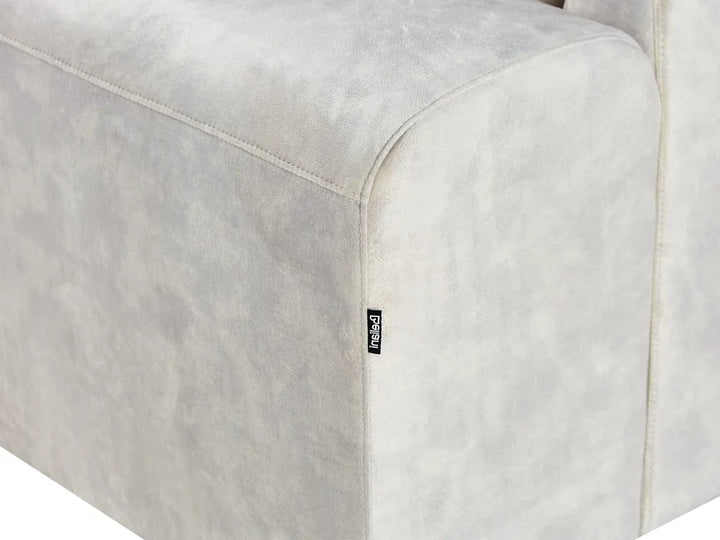 Corner Sofa 4 Seater Fabric Light Beige Left Hand Viola