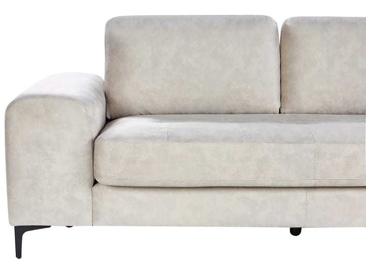 Corner Sofa 4 Seater Fabric Light Beige Left Hand Viola