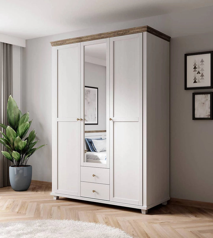 Evora 19 Hinged Wardrobe - Oak Lefkas & Abisko Ash Finish with Spacious Storage