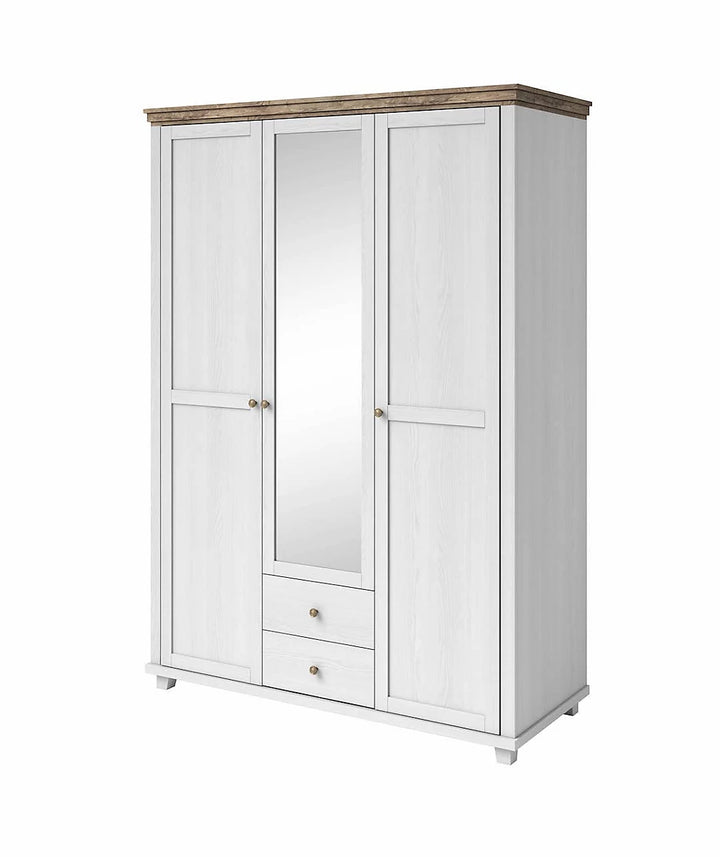 Evora 19 Hinged Wardrobe - Oak Lefkas & Abisko Ash Finish with Spacious Storage