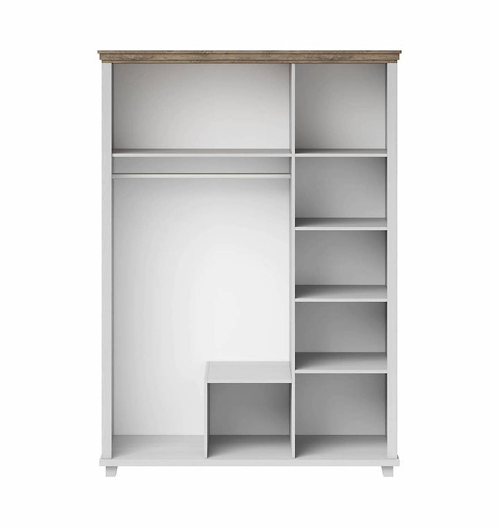 Evora 19 Hinged Wardrobe - Oak Lefkas & Abisko Ash Finish with Spacious Storage