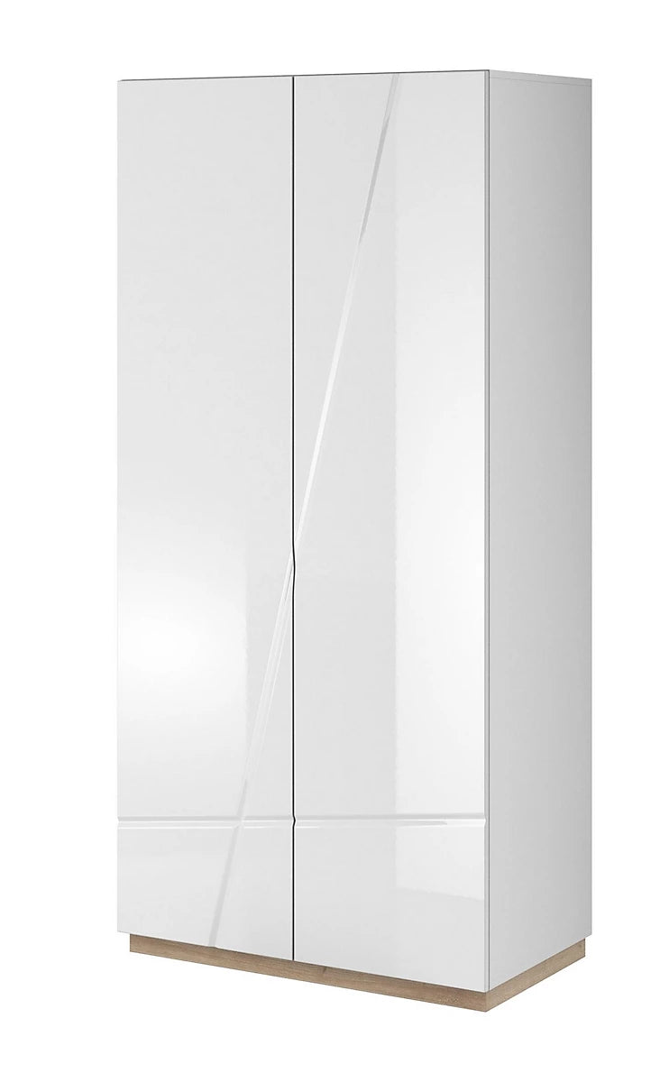  Futura Gorgeous Hinged Door Wardrobe in White Gloss & Oak Riviera - Ideal for Smaller Rooms