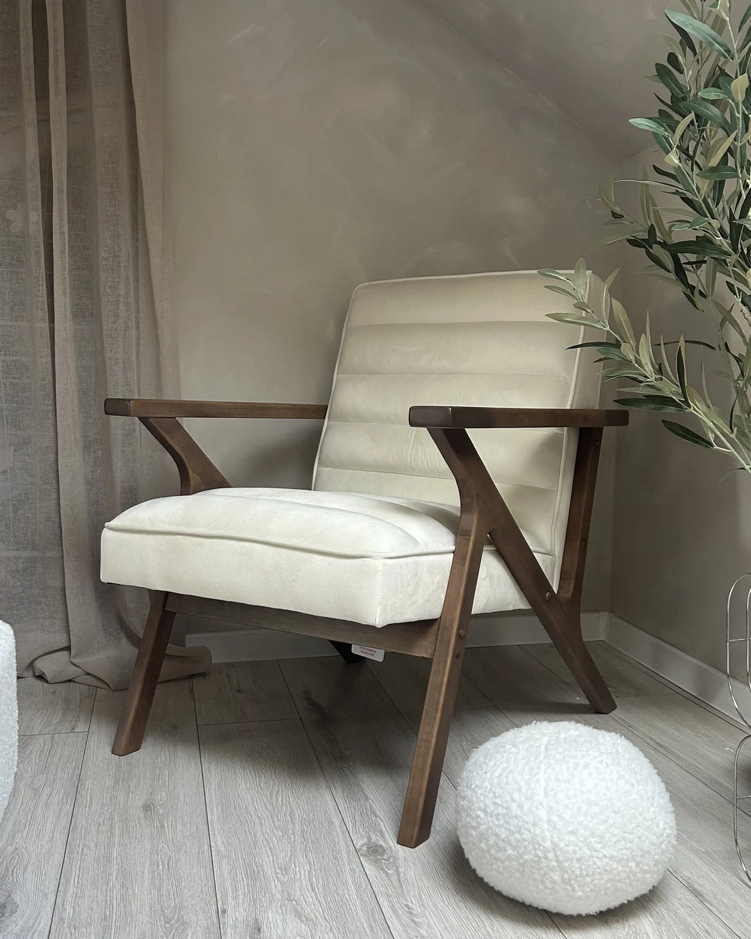Kisa Armchair Velvet Off-White