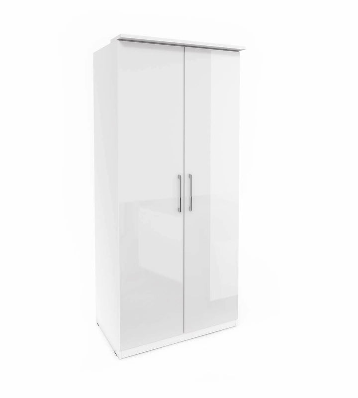 Elegant Optima 18 Two-Door Wardrobe in White Gloss - Compact Design