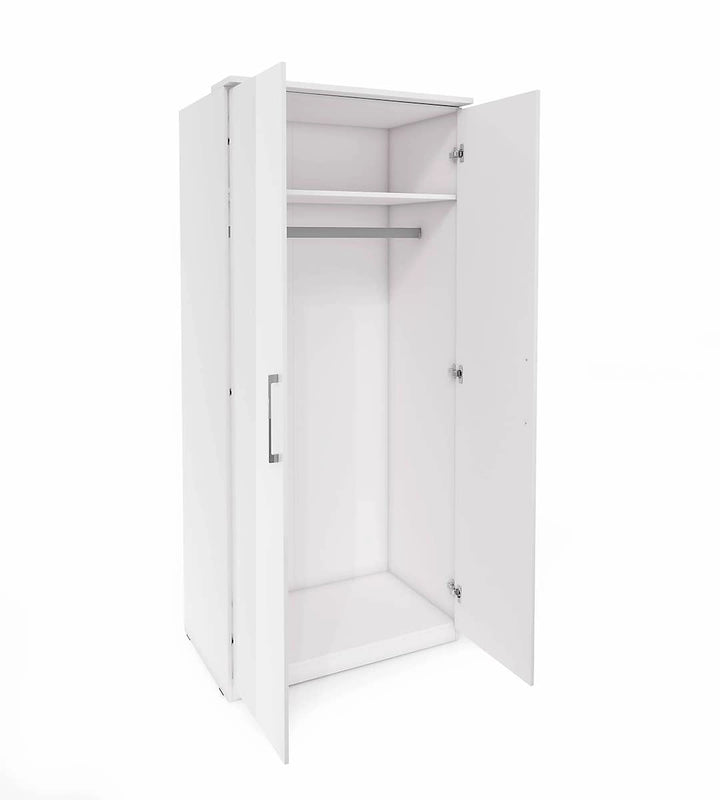 Optima 18 Elegant Two-Door Wardrobe in White Gloss - Compact Design