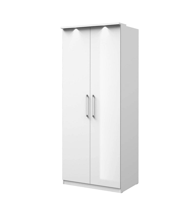 Elegant Optima 18 Two-Door Wardrobe in White Gloss - Compact Design