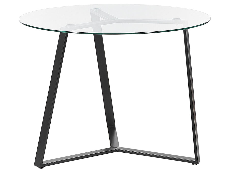 Kebri Glass Top Round Dining Table ⌀ 100 cm Black
