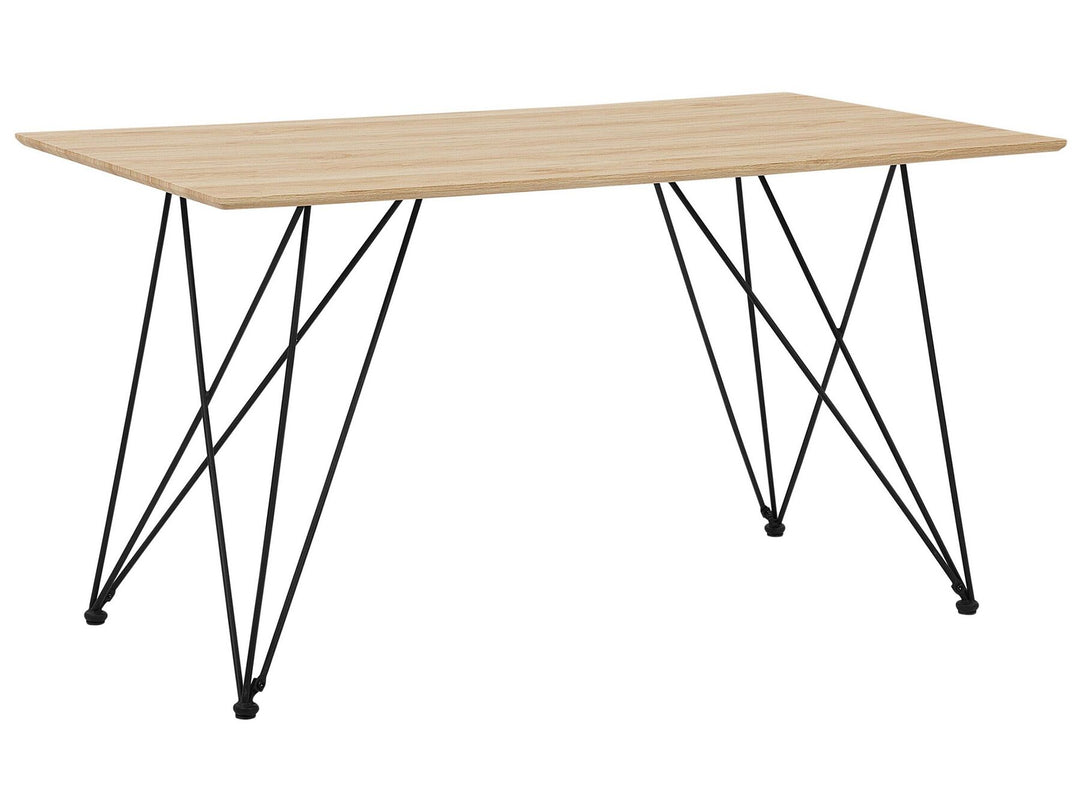 Kenton Dining Table 140 x 80 cm Light Wood with Black