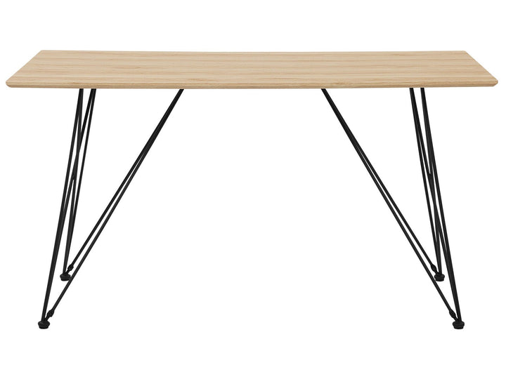 Darielle Dining Table 140 x 80 cm Light Wood with Black