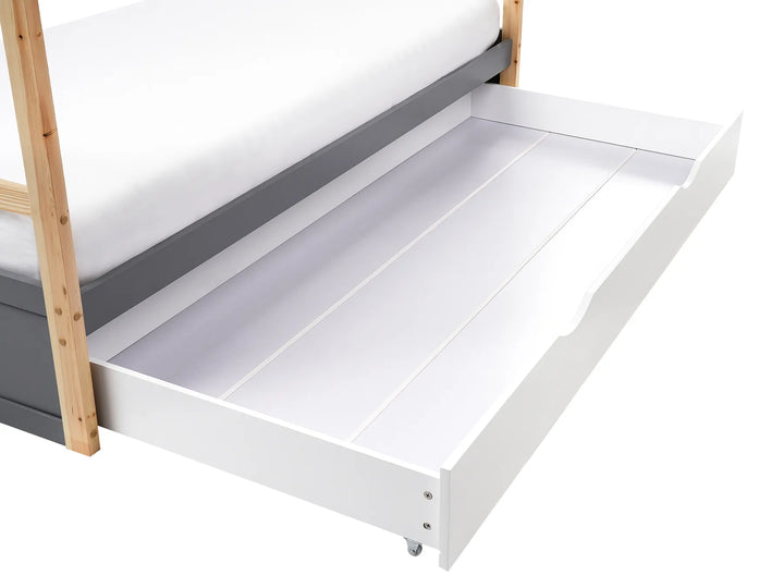 Kids Bed House Pine Wood 90 x 200 cm with Storage Grey Holli