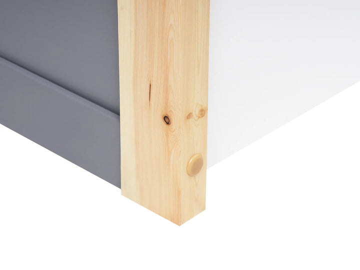 Kids Bed House Pine Wood 90 x 200 cm with Storage Grey Holli