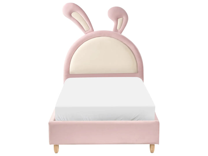 Kids Bed Rabbit Velvet 90 x 200 cm Pink Ariani