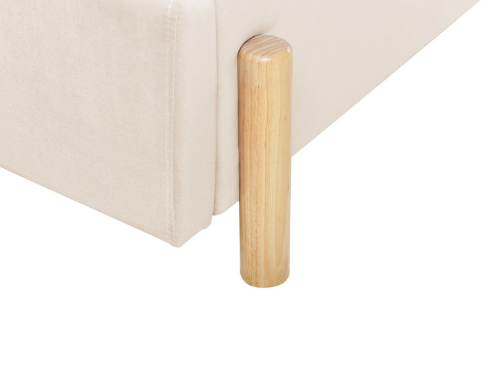 Kids Bed Velvet 90 x 200 cm Beige Dine