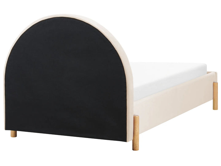 Kids Bed Velvet 90 x 200 cm Beige Dine