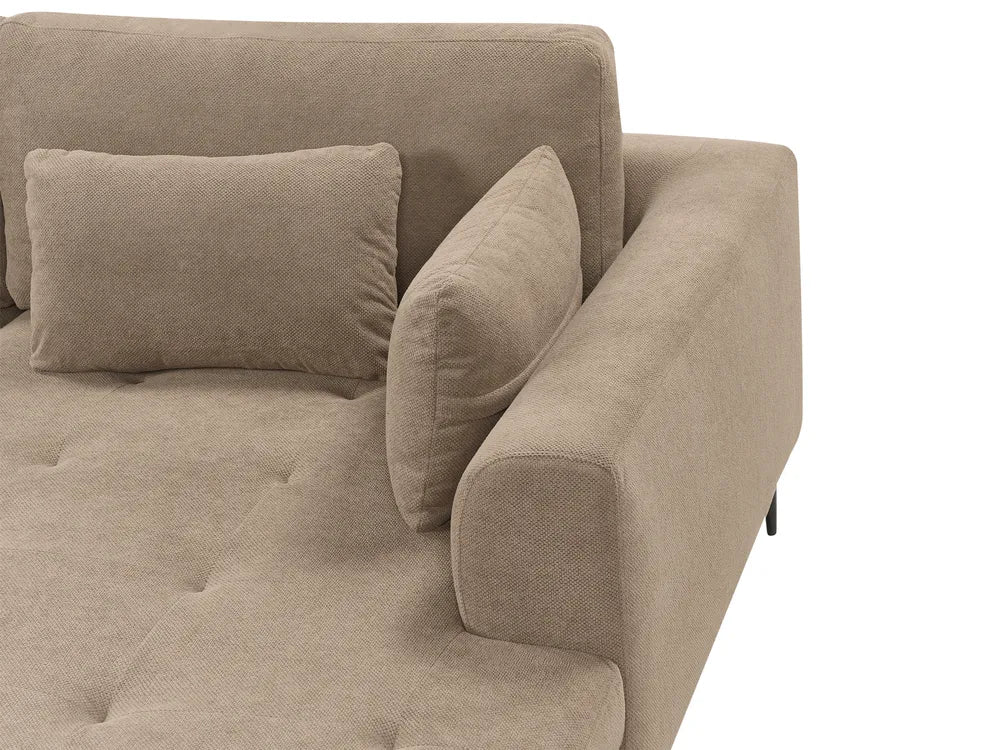 Corner Sofa 3 Seater Fabric Light Brown Left Hand Weller