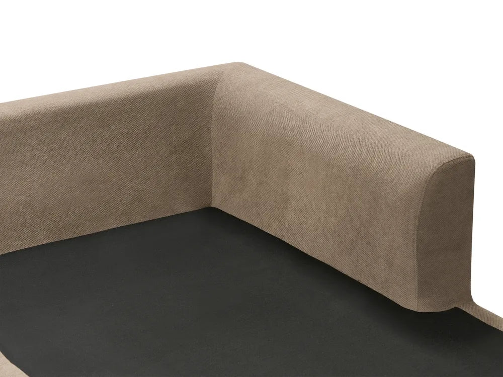 Corner Sofa 3 Seater Fabric Light Brown Left Hand Weller