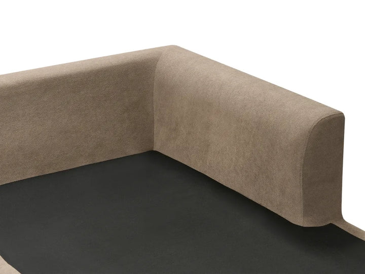 Corner Sofa 3 Seater Fabric Light Brown Left Hand Weller