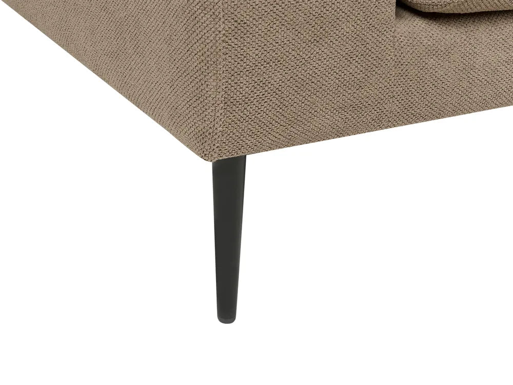 Corner Sofa 3 Seater Fabric Light Brown Left Hand Weller
