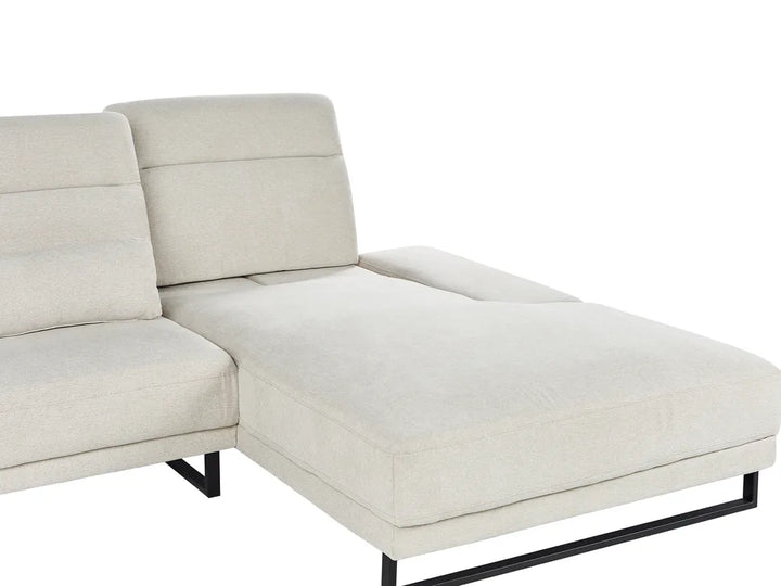 Corner Sofa 4 Seater Fabric Light Beige Left Hand Caudill