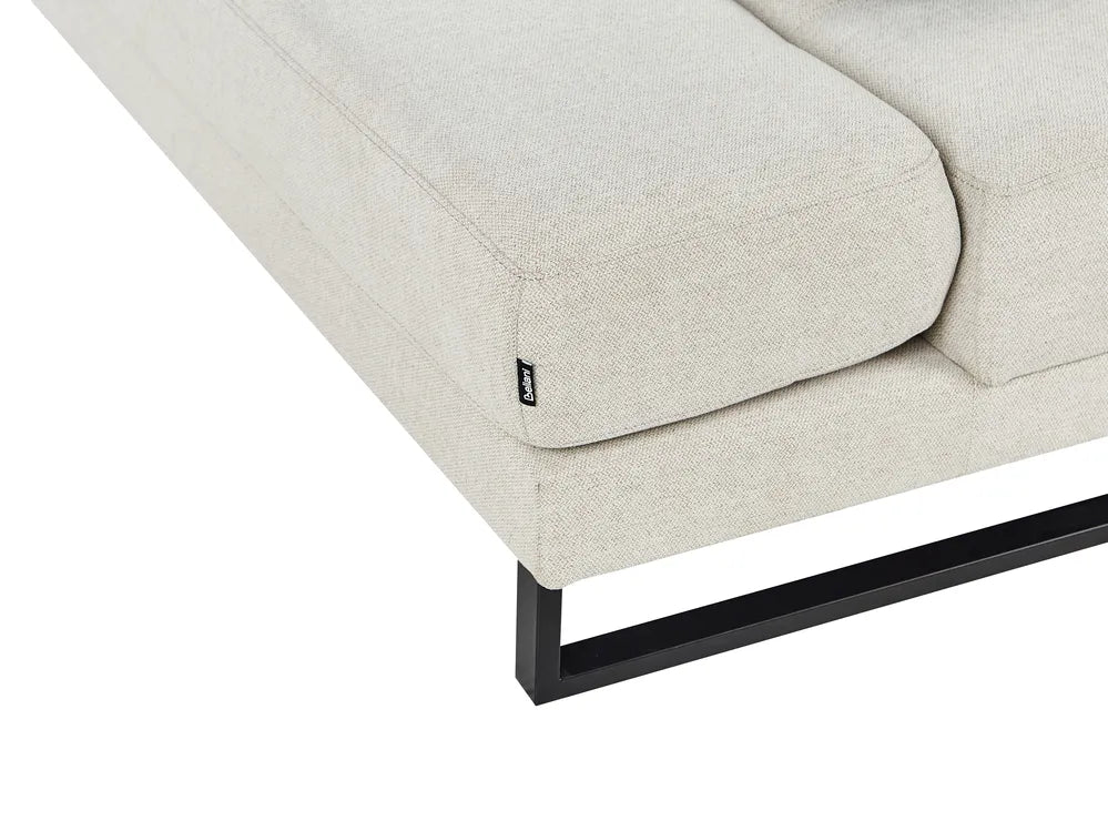 Corner Sofa 4 Seater Fabric Light Beige Left Hand Caudill