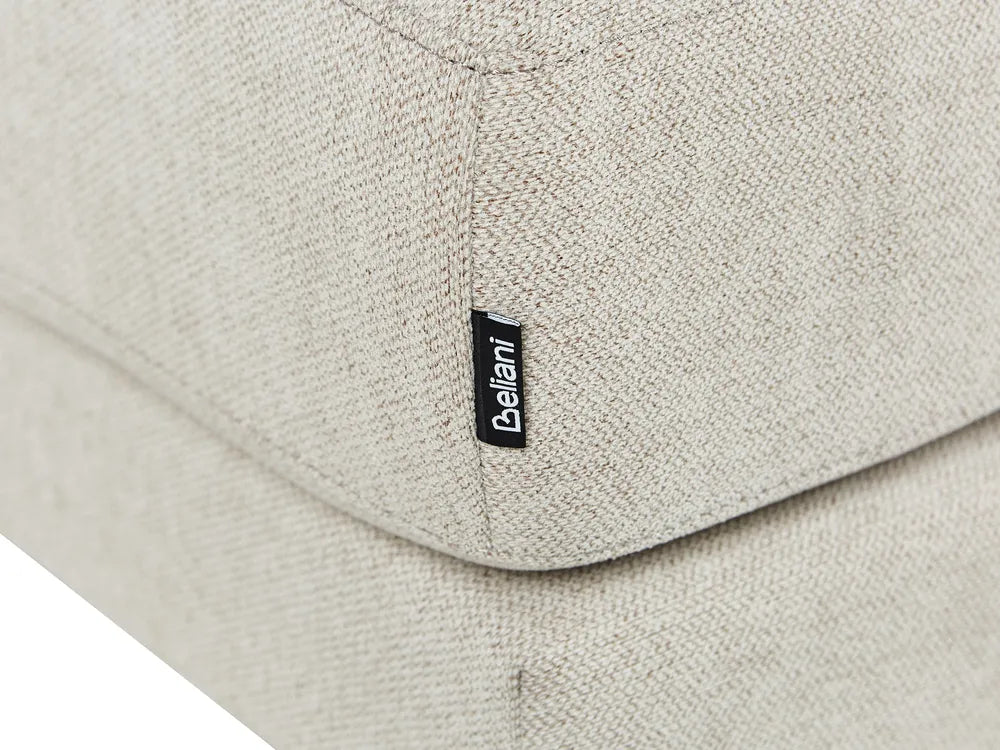 Corner Sofa 4 Seater Fabric Light Beige Left Hand Caudill