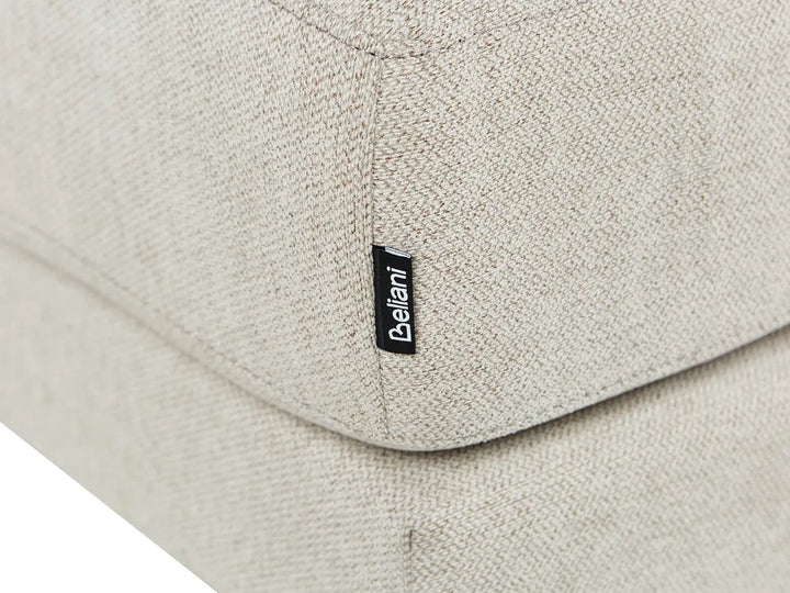 Corner Sofa 4 Seater Fabric Light Beige Left Hand Caudill